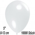 Luftballons Mini, Weiß, 10000 Stück, 8-12 cm 