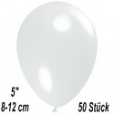 Luftballons Mini, Weiß, 50 Stück, 8-12 cm 
