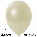 Luftballons Mini, Metallicfarben, Elfenbein, 100 Stück