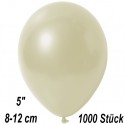 Luftballons Mini, Metallicfarben, Elfenbein, 1000 Stück