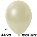 Luftballons Mini, Metallicfarben, Elfenbein, 10000 Stück