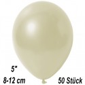 Luftballons Mini, Metallicfarben, Elfenbein, 50 Stück