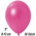 Luftballons Mini, Metallicfarben, Fuchsia, 50 Stück