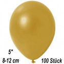 Luftballons Mini, Metallicfarben, Gold, 100 Stück