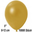Luftballons Mini, Metallicfarben, Gold, 10000 Stück