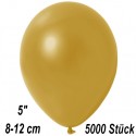 Luftballons Mini, Metallicfarben, Gold, 5000 Stück