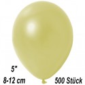 Luftballons Mini, Metallicfarben, Pastellgelb, 500 Stück