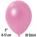 Luftballons Mini, Metallicfarben, Rosa, 50 Stück