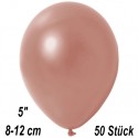 Luftballons Mini, Metallicfarben, Rosegold, 50 Stück