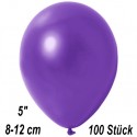 Luftballons Mini, Metallicfarben, Violett, 100 Stück