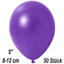 Luftballons Mini, Metallicfarben, Violett, 50 Stück