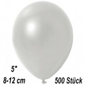 Luftballons Mini, Metallicfarben, Weiß, 500 Stück
