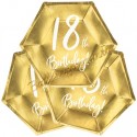 Mini-Partyteller 18th Birthday Gold zum 18. Geburtstag, 6 Stück