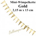 Fest- und Party-Dekoration, Mini-Wimpelkette, gold