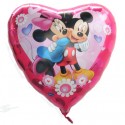 Luftballon Minnie & Mickey Mouse Love, Shape, Herz-Folienballon mit Ballongas
