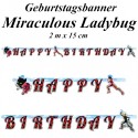 Miraculous Ladybug Geburtstagsgirlande Happy Birthday zum Kindergeburtstag