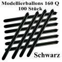 100 Stück Modellierballons, Qualatex, 160 Q - Schwarz