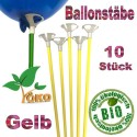 Öko-Ballonstäbe, 10 Stück, gelb