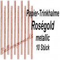 Papier-Trinkhalme, Rosegold, 10 Stück