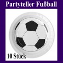 Tischdeko-Partyteller Fußball, 10 Stück