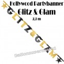Glitz & Glam Partybanner, Dekoration Hollywood Mottoparty, 2,1 m