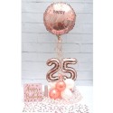 Partydeko-Set zum 25. Geburtstag in Roségold, Happy Birthday