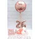 Partydeko-Set zum 26. Geburtstag in Roségold, Happy Birthday