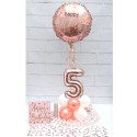 Partydeko-Set zum 5. Geburtstag in Roségold, Happy Birthday