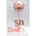 Partydeko-Set zum 50. Geburtstag in Roségold, Happy Birthday