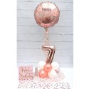 Partydeko-Set zum 7. Geburtstag in Roségold, Happy Birthday