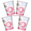 Partybecher Baby Shower, Pink, 8 Stück