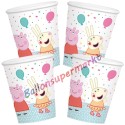 Peppa Pig Partybecher aus Pappe, Peppa Wutz Partydekoration, 8 Stück