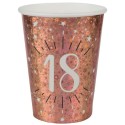 Partybecher Zahl 18 Rosegold Sparkling zum 18. Geburtstag und Jubiläum, 10 Stück