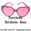 Rosa Partybrille - Herzen, Hen Party, Junggesellinnenabschied