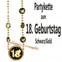 Partykette zum 18. Geburtstag, Schwarz-Gold
