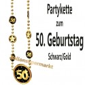 Partykette zum 50. Geburtstag, Schwarz-Gold