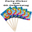 Party Picker Zahl 60, Dekoration zum 60. Geburtstag 