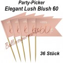 Party-Picker Elegant Lush Blush 60, Dekoration zum 60. Geburtstag, 36 Stück