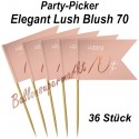 Party-Picker Elegant Lush Blush 70, Dekoration zum 70. Geburtstag, 36 Stück