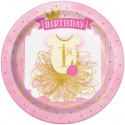 Partyteller zum1. Geburtstag, Mädchen, 1st Birthday Pink & Gold