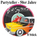 50er Jahre Partyteller, Partydekoration Mottoparty Fifties