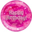Happy Birthday, Pink, Partyteller, 8 Stück