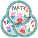 Peppa Pig Partyteller aus Pappe, Peppa Wutz Partydekoration, 8 Stück