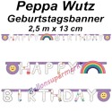 Peppa Pig Geburtstagsgirlande Happy Birthday zum Peppa Wutz Kindergeburtstag