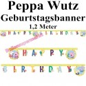 Peppa Wutz Geburtstagsgirlande Happy Birthday zum Kindergeburtstag