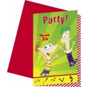 Phineas und Ferb, Einladungskarten zum Kindergeburtstag, 6 Stück