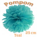 Pompom, Teal, 25 cm