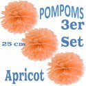 Pompoms, Apricot, 25 cm, 3er Set