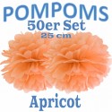 Pompoms, Apricot, 25 cm, 50er Set