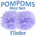 Pompoms, Flieder, 35 cm, 10er Set